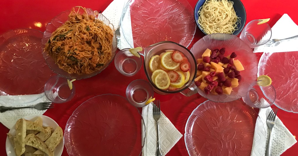 Spinach Shrimp Spaghetti