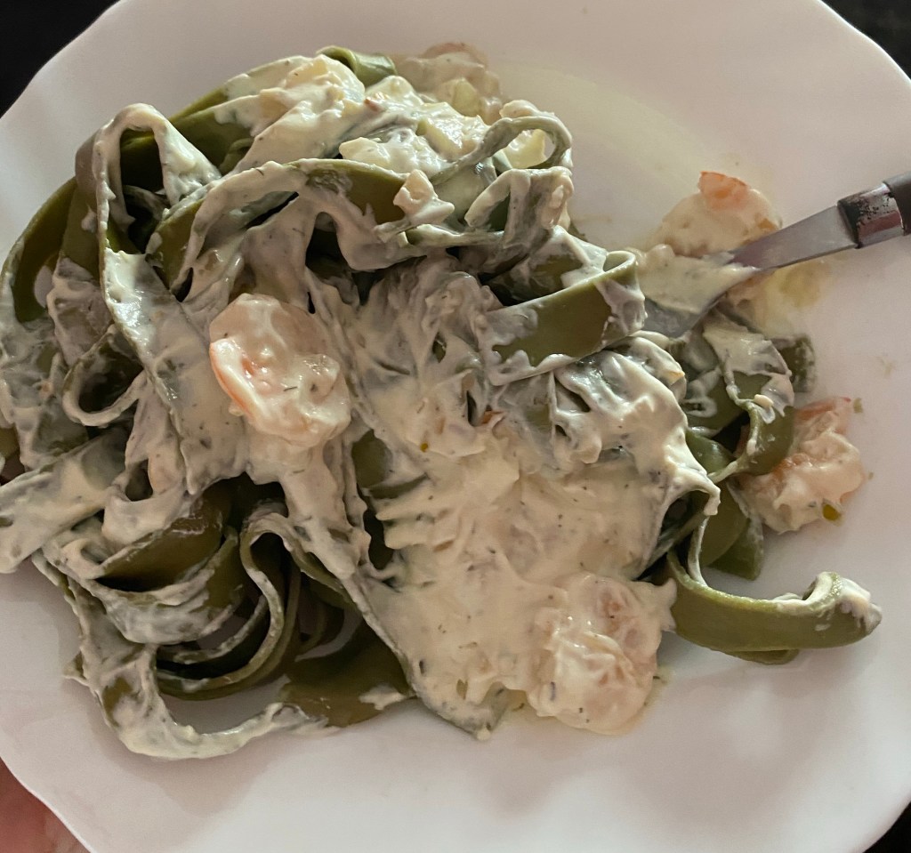 Spinach Noodles w/Garlic Lemon Shrimp White&nbsp;Sauce