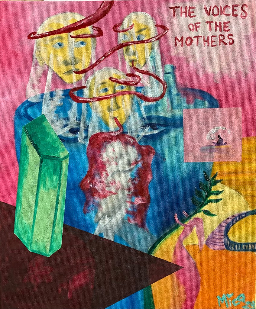 The Voices of the Mothers, December 2023, oil on canvas-board, A5